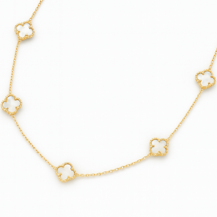 Collar Trébol Blanco