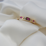 Anillo Zirconias Cuadradas